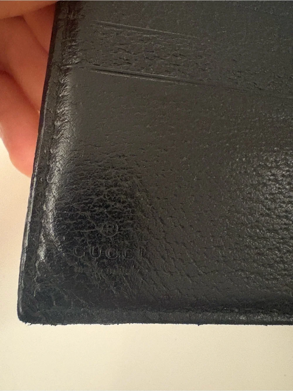 Gucci Black Leather Wallet with Gold Double G Logo